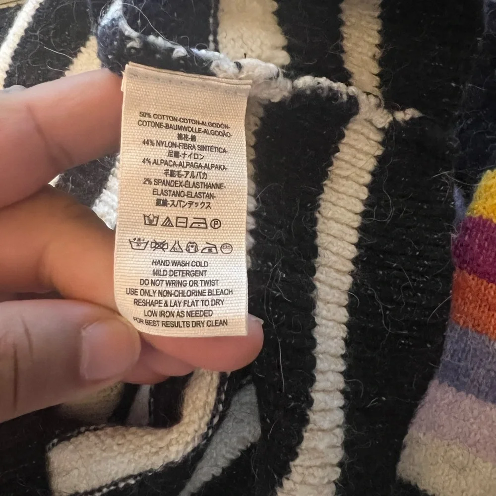 Free People Complete Me Alpaca Blend Striped Sweater Size Medium NWOT - Picture 9 of 9